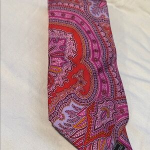 Ike Behar Paisley Pink and Red Tie
